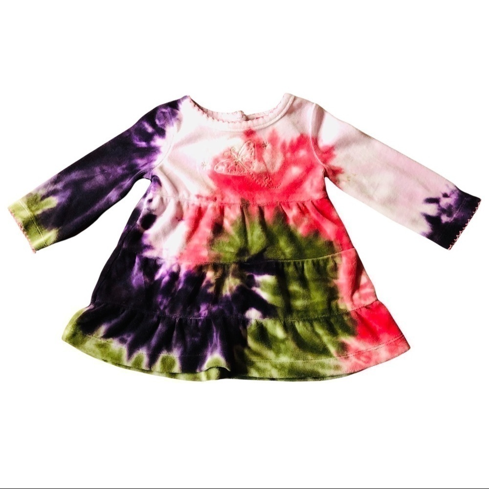 AD.DRESS.ED - BABY GIRL CUTE TIE DYE DRESS SIZE 12 MONTHS